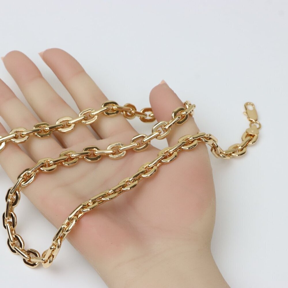 Bold Link Chain Rose Gold Necklace with Lobster Clasp, XPNL0228 - Picture 4 of 12